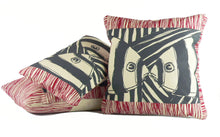 Load image into Gallery viewer, "Mirrored" in Red & Gray- 16" x 24" pillow