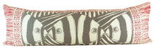 Load image into Gallery viewer, Mirrored in Red &amp; Gray 16"x 48" jumbo lumbar pillow
