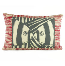 Load image into Gallery viewer, "Mirrored" in Red &amp; Gray- 16" x 24" pillow
