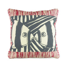 Load image into Gallery viewer, "Mirrored" in Red &amp; Gray- 18" x 18" pillow
