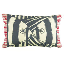 Load image into Gallery viewer, "Mirrored" in Red &amp; Gray- 12" x 20" pillow
